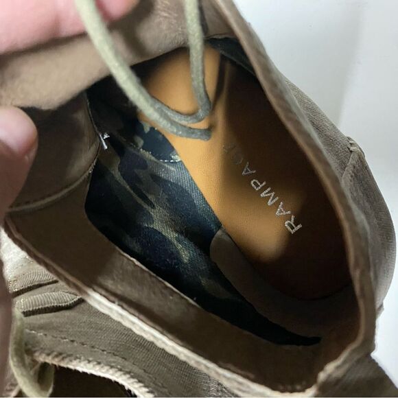 RAMPAGE Krispy tab lace up Wedge Heeled Ankle Boots corduroy fabric NEW 8.5 - Picture 10 of 11